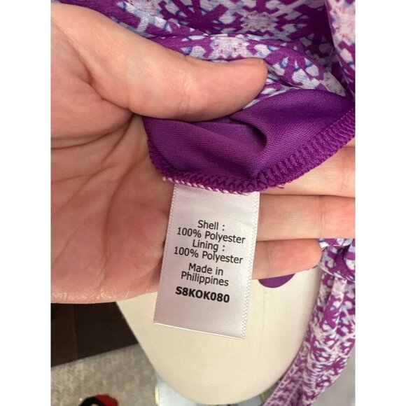 41 Hawthorn Womens Medium Purple & White Geometric Print Top - Picture 4 of 6